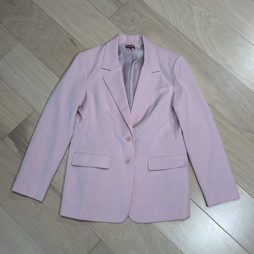STAUD City Single-Breasted Blazer Pink Women’s Large
